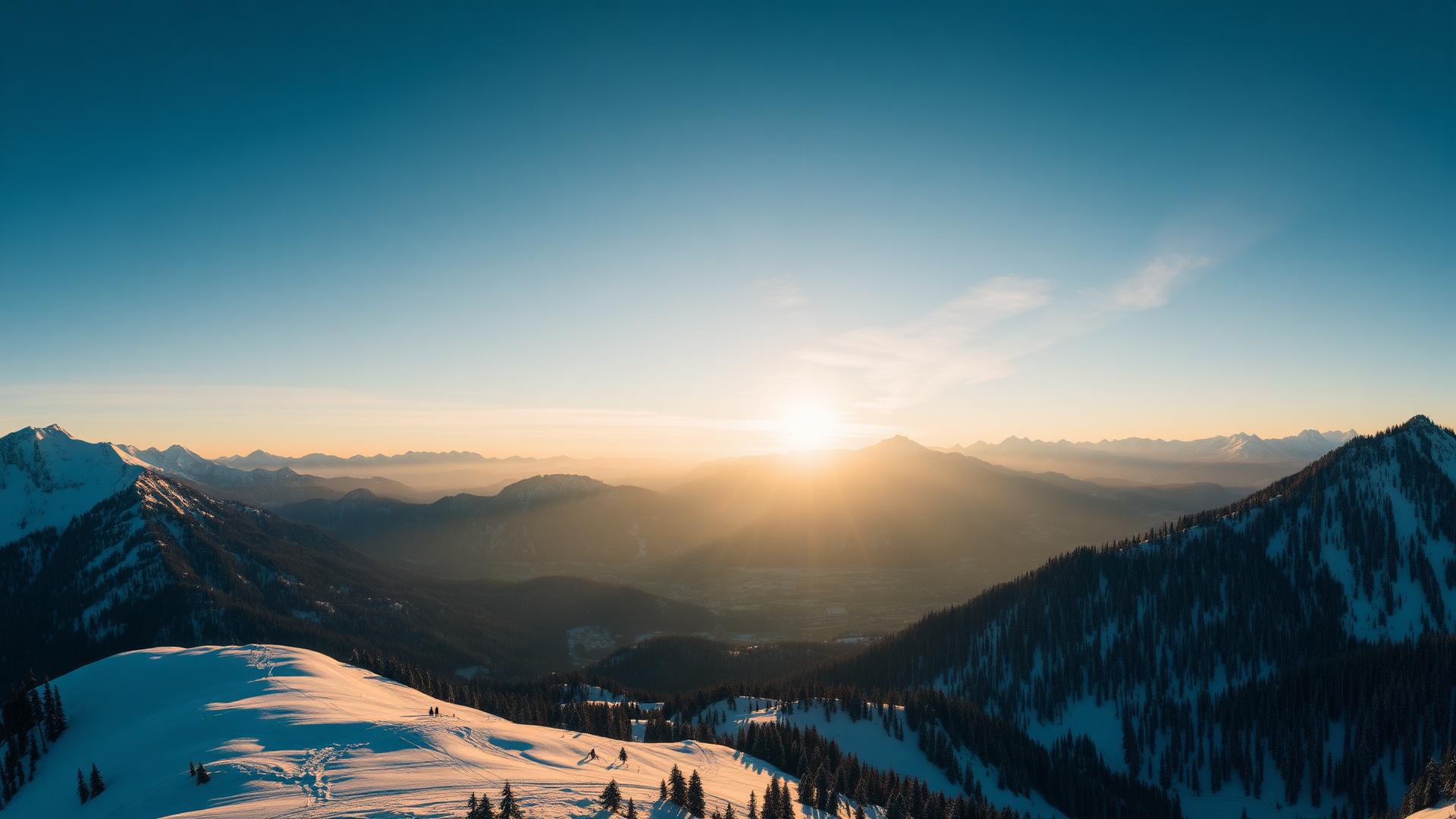 Panorama der verschneiten Schweizer Alpen